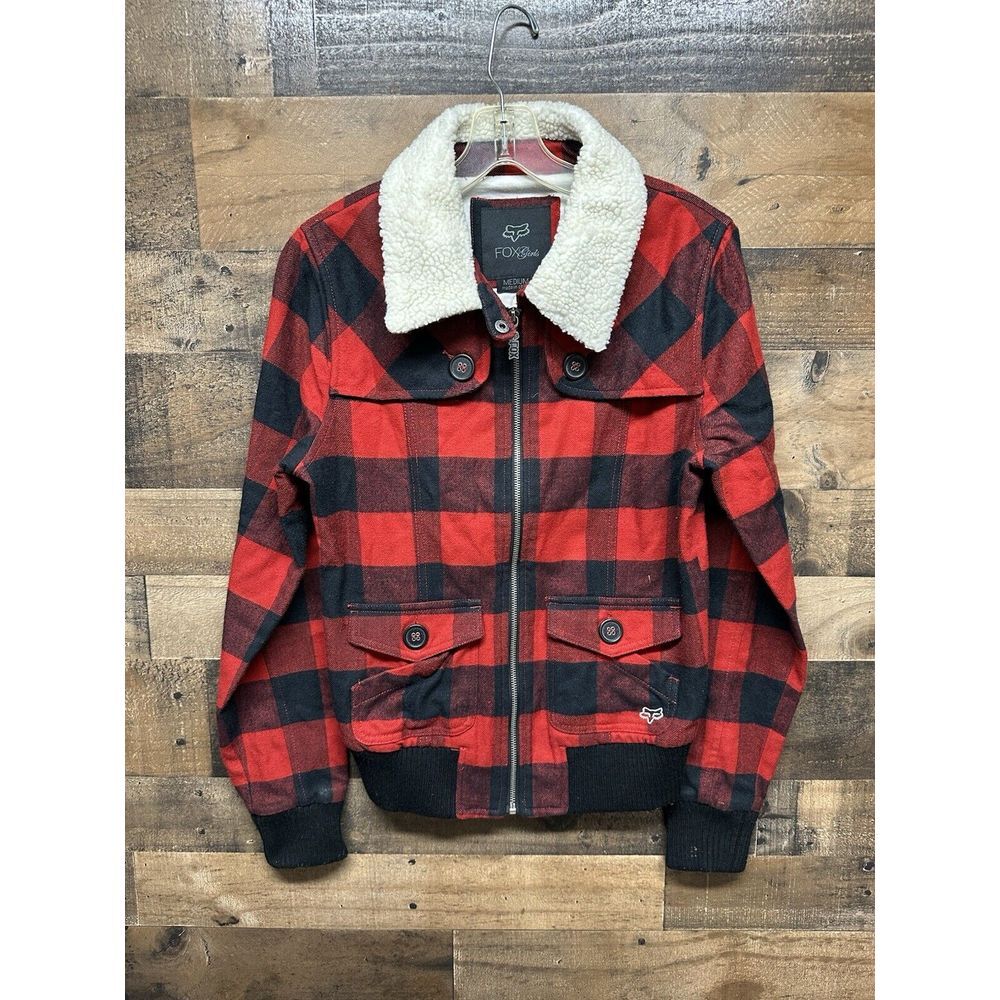 Fox Girl's Zip‎ Up Jacket with Sherpa Collar Size Medium